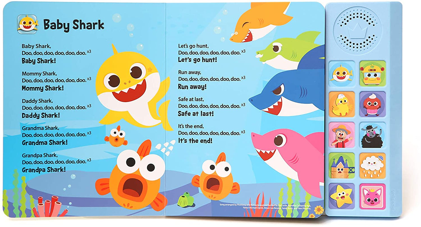 Baby Shark Nursery Rhymes 10 Button Sound Book| Learning & Education Toys | Interactive Baby Books for Toddlers 1-3 | Gifts for Boys & Girls