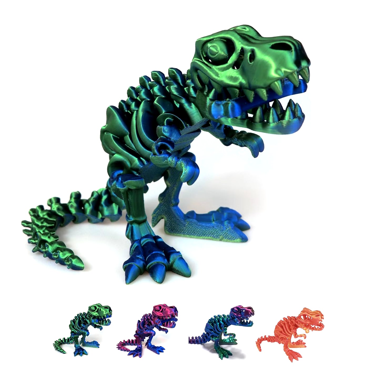 3D Printed Fidget Toy Rotatable Articulated Skeleton Tyrannosaurus Rex Skeleton Dinosaur Model Gift for Kids with for Birthdays