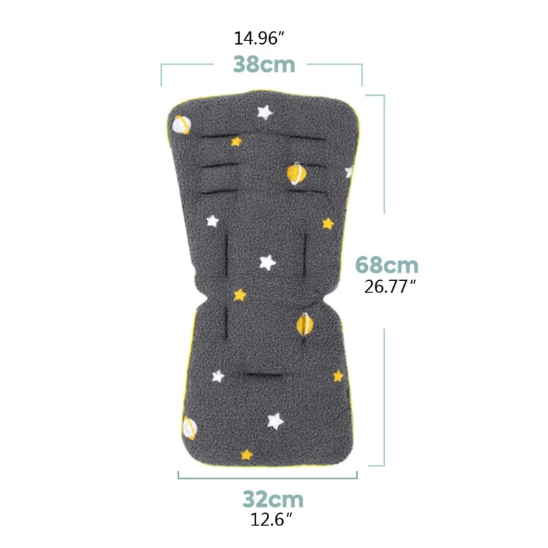 Lamb Wool Baby Stroller Seat Cushion Soft Car Seat Pad Newborn Stroller Buggy Pram Urine Pad Seat Cover Mat Pushchairs Mattress