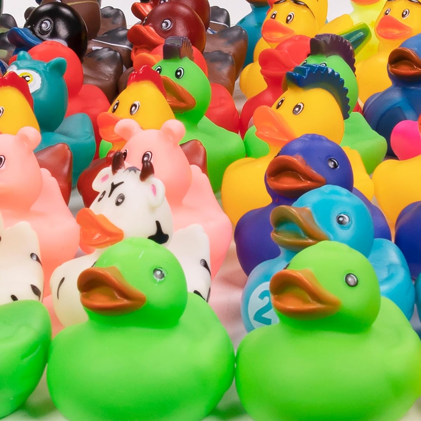 50-Pack Assorted Rubber Ducks Baby Bath Toys I Baby Shower Mini Rubber Ducks in Bulk I Baby Pool Jeep Ducks for Toddler Party Favors I Kids Infant Bathtub Toys Rubber Duckies I Baby Pool Birthday Gift