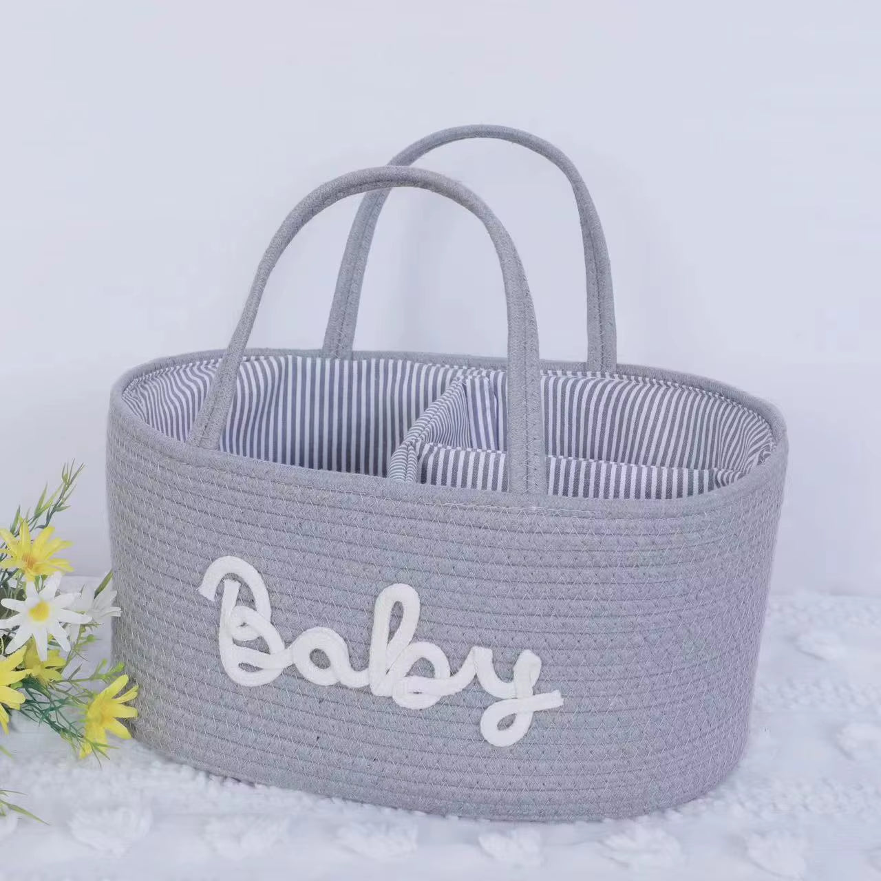 Multifunctional Travel Out Portable Mommy Bag Cotton Rope Diaper Bag Diaper Storage Bag Baby Diaper Storage Basket