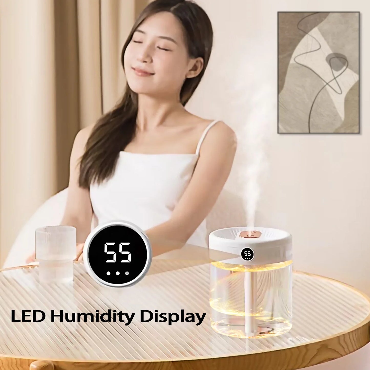 Humidifier for Room,Home Bedroom Baby Ultrasonic Top Fill Cool Mist Small Humidifier,White