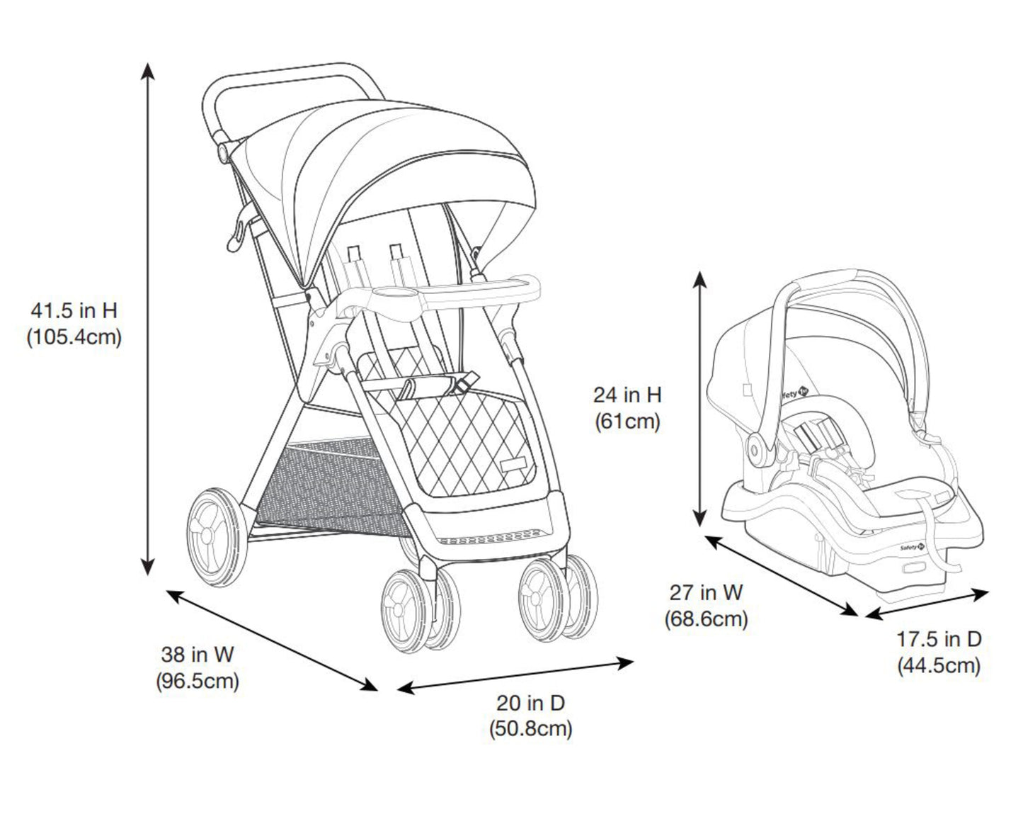 Travel System Stroller and Infant Car Seat, Heather Camo, Infant & Toddler, Unisex