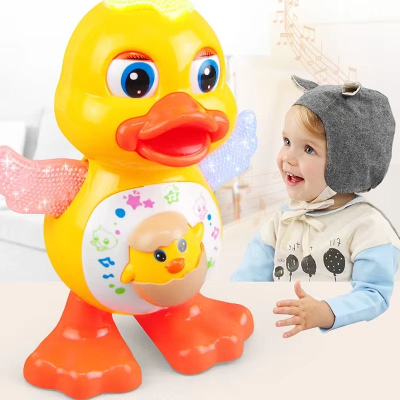 Electronic Toys Dancing Duck Funny Blink Eyes Flashing Light Shake the Body Cute Musical Cartoon Animal Educational Toy Kid Gift