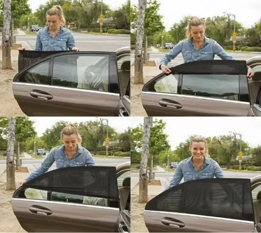 2Pcs Universal Car Styling Accessories Sun Side Window Shade Curtain Rear Window Cover UV Protection Sunshade Visor Shield