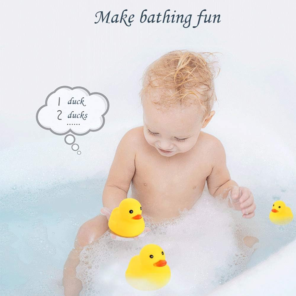 Bath Duck Toys 10PCS Mini Rubber Ducks Squeak and Float Ducks Baby Shower Toy for Toddlers Boys Girls (2.2’’)