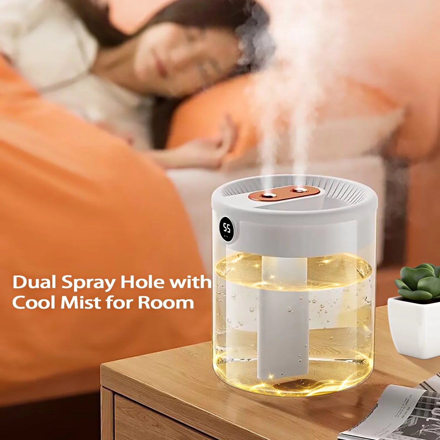Humidifier for Room,Home Bedroom Baby Ultrasonic Top Fill Cool Mist Small Humidifier,White