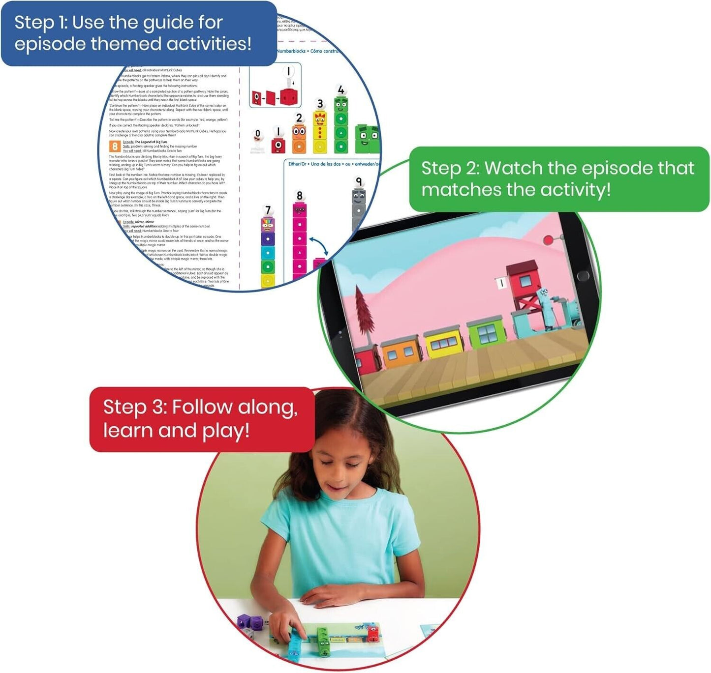 Mathlink Cubes Number Blocks1-10 Activity Set, 30 Preschool Learning Activities,