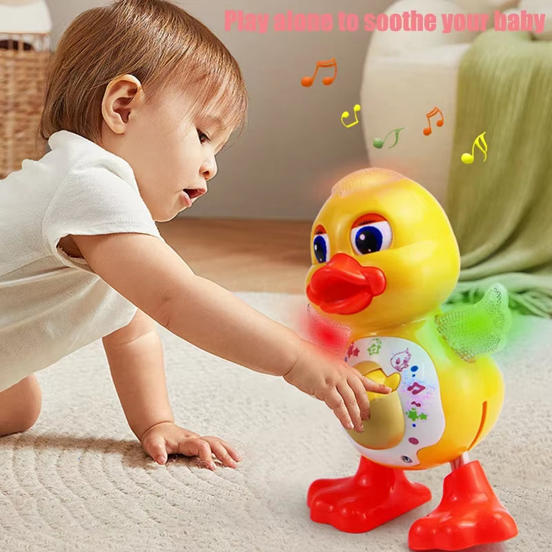 Electronic Toys Dancing Duck Funny Blink Eyes Flashing Light Shake the Body Cute Musical Cartoon Animal Educational Toy Kid Gift