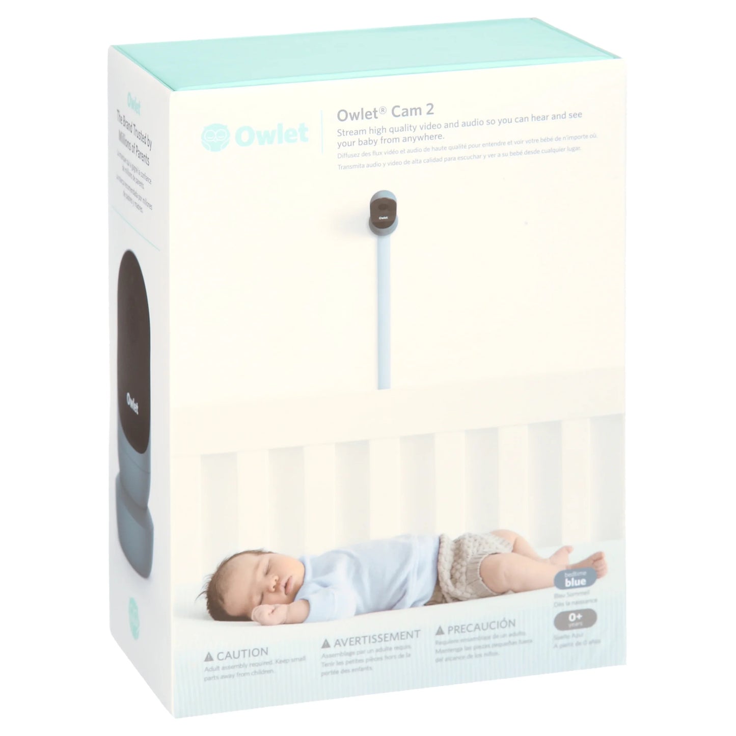 Cam 2 Smart Baby Monitor - HD Video Cam, Encrypted Wifi, Temp, Nightvision, 2-Way Talk- Bedtime Blue