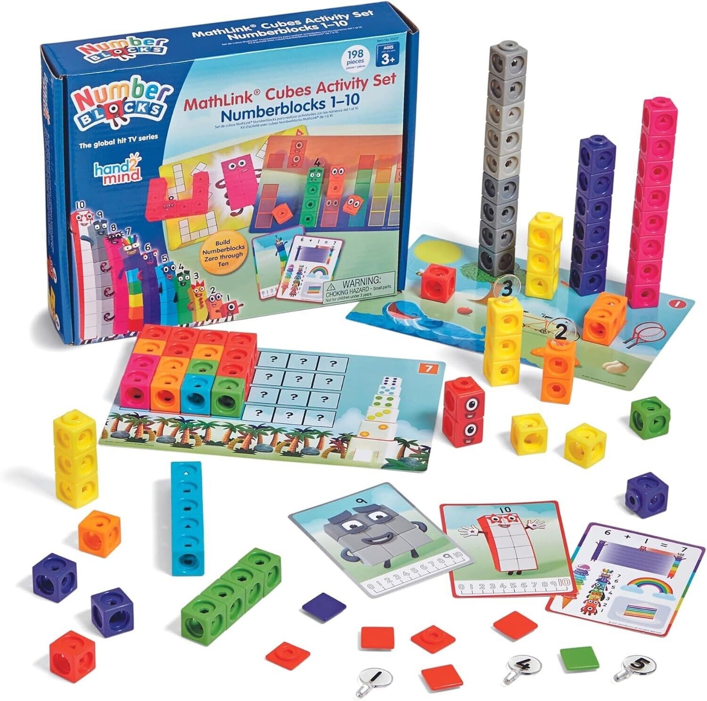 Mathlink Cubes Number Blocks1-10 Activity Set, 30 Preschool Learning Activities,