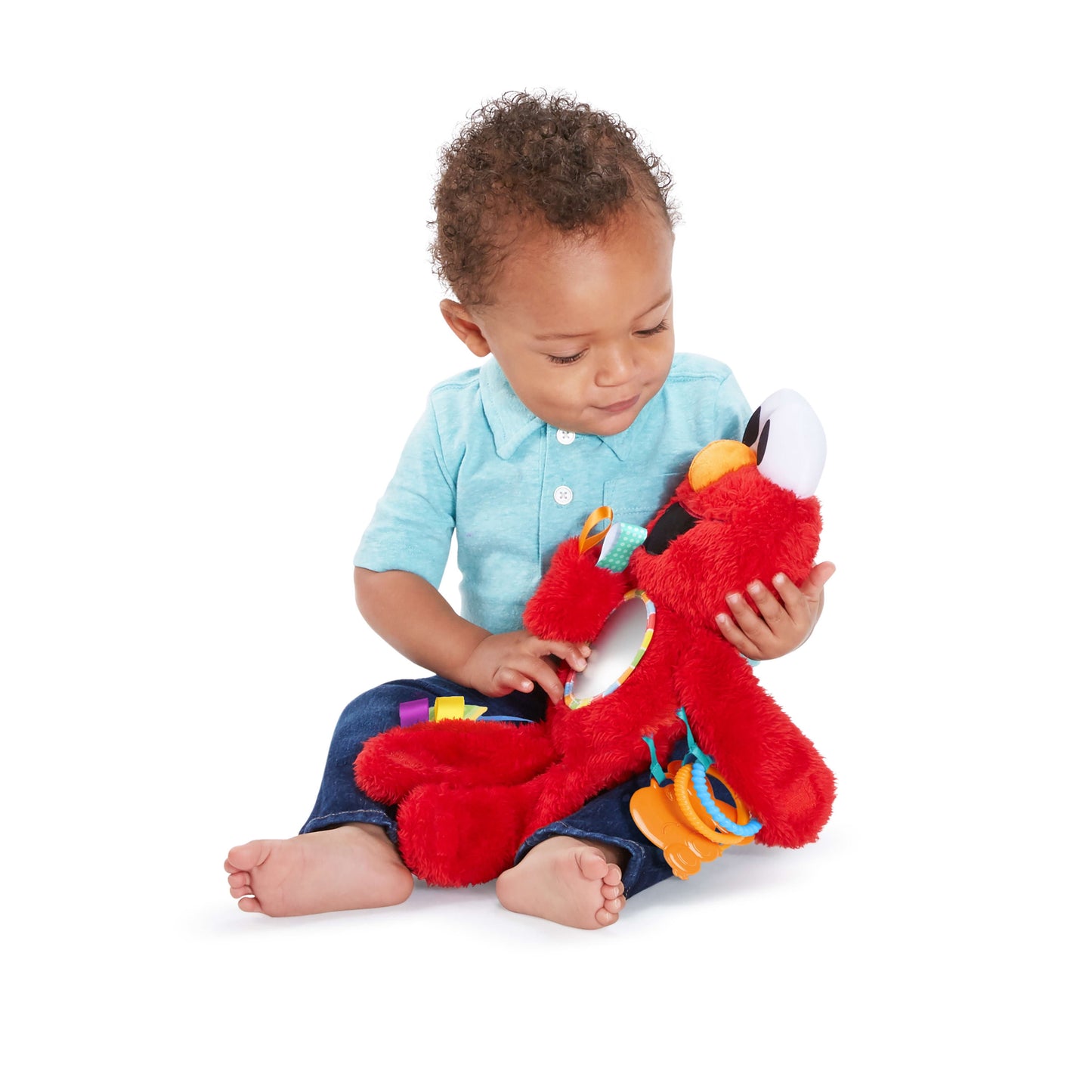 Sesame Street Elmo Travel Buddy Plush Take-Along Stroller Carrier Toy, Ages 0-12 Months