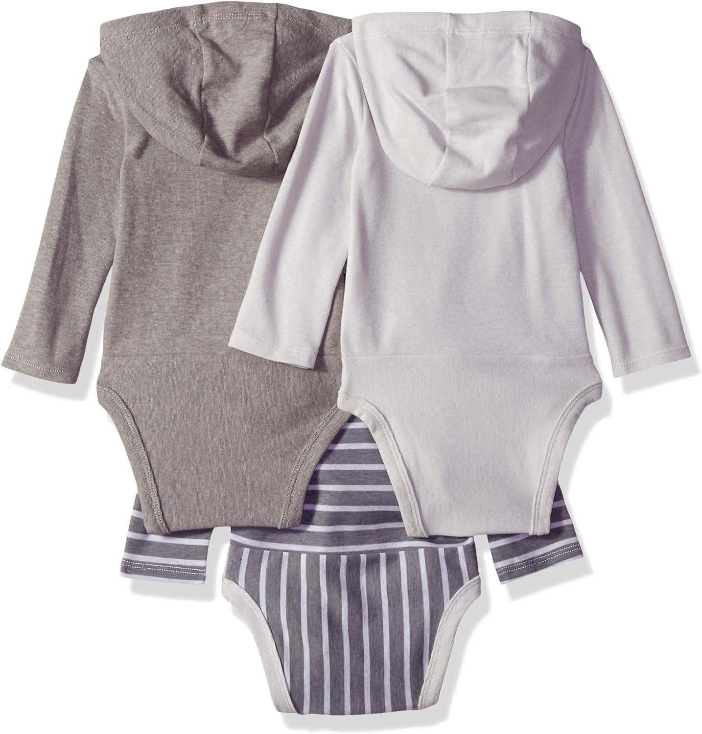 Baby and Toddler Ultimate Flexy Long Sleeve Bodysuit Hoodie (3 Pack)
