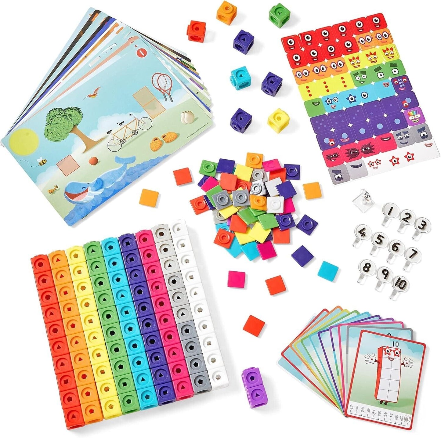 Mathlink Cubes Number Blocks1-10 Activity Set, 30 Preschool Learning Activities,