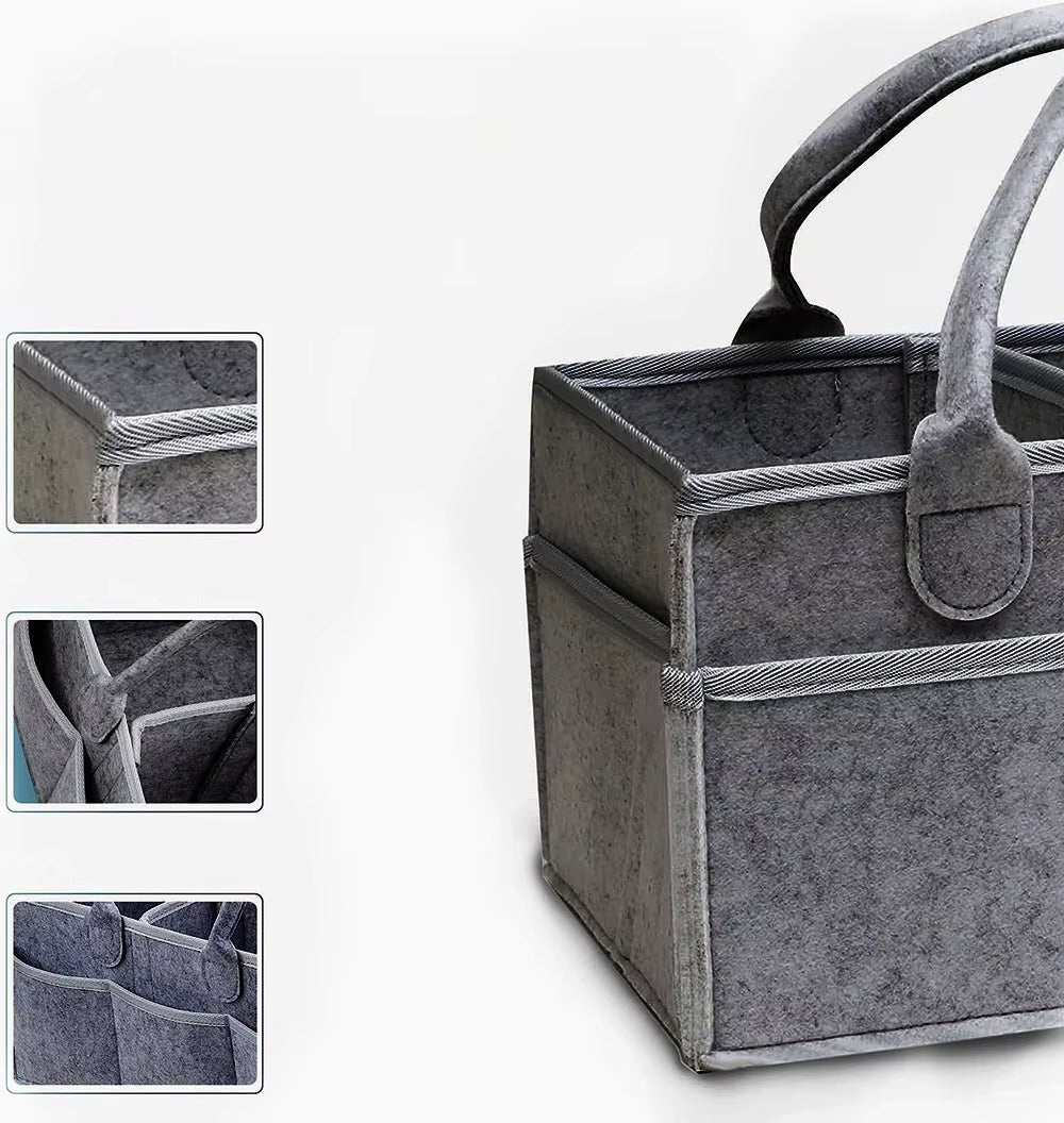 Multifunctional Felt Diaper Bags Baby Newborn Things Nursery Organizer Diaper Stackers & Caddies Diaper Pouch Large Storage Bag