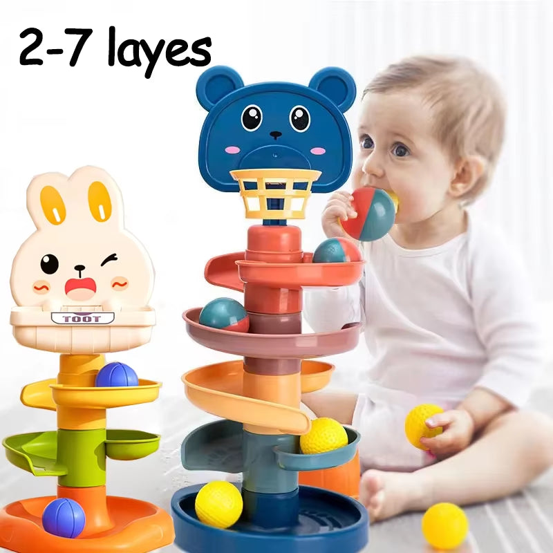 Development Games Montessori Rolling Ball Baby Toys Educational Toys Montessori Activity Stacking Toys for Babies 1 2 3 Years