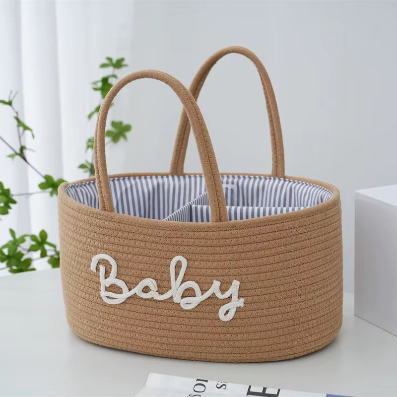 Multifunctional Travel Out Portable Mommy Bag Cotton Rope Diaper Bag Diaper Storage Bag Baby Diaper Storage Basket
