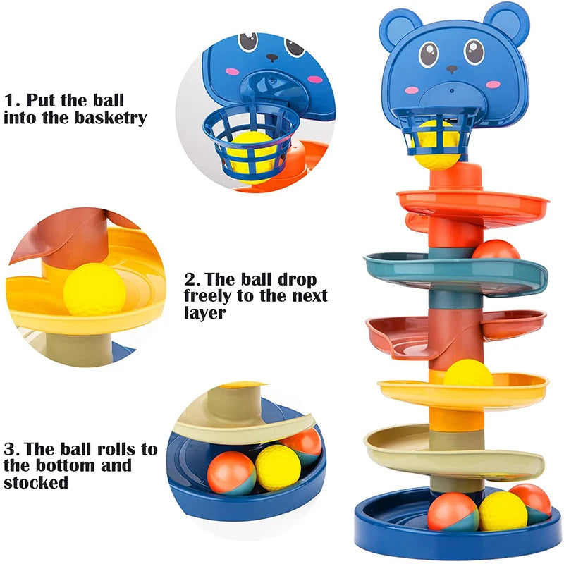 Development Games Montessori Rolling Ball Baby Toys Educational Toys Montessori Activity Stacking Toys for Babies 1 2 3 Years