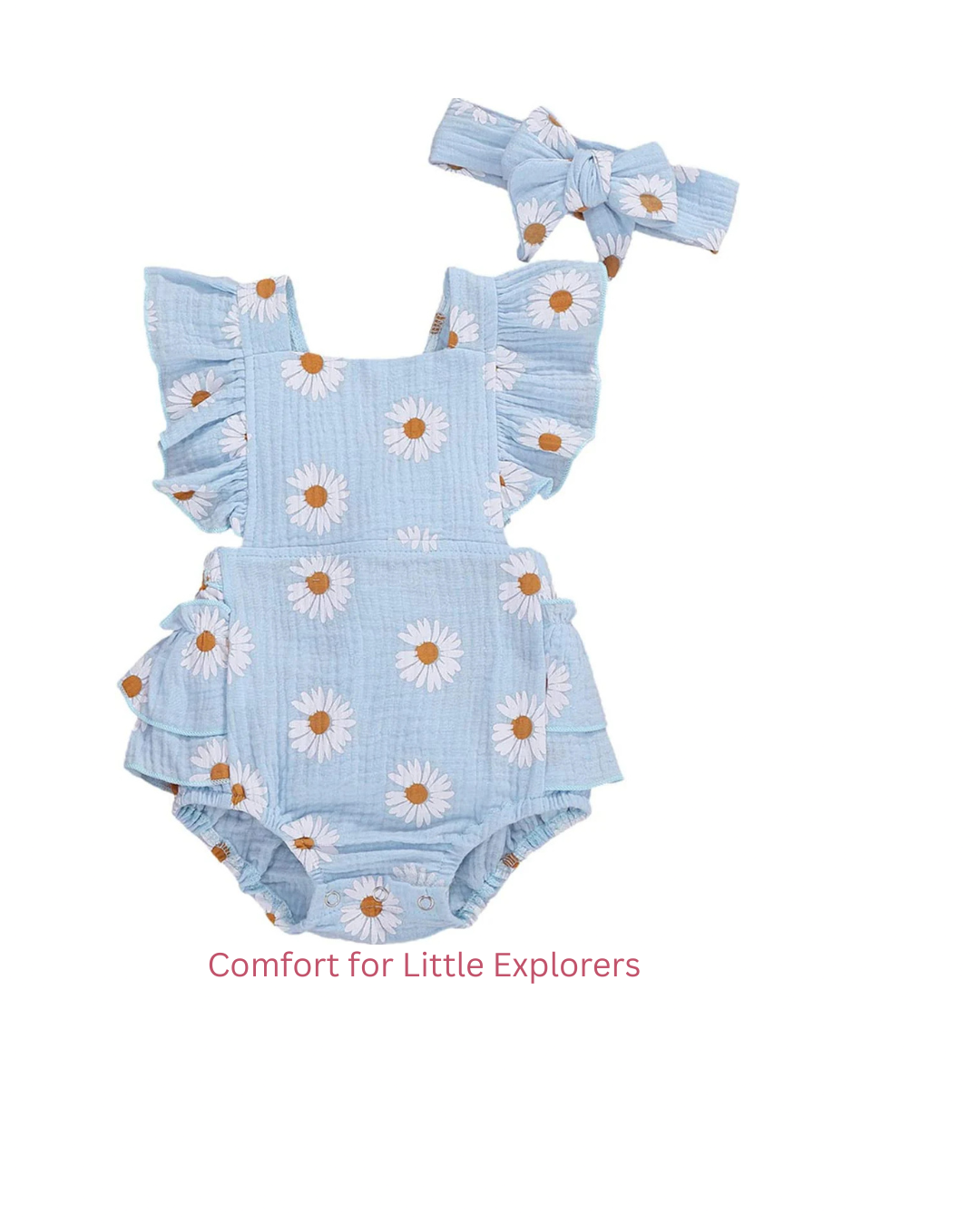 Baby Girl Daisy Ruffle Bodysuit & Headband Set