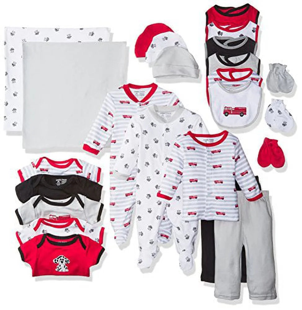 Baby Boy Layette Gift Cube, Fire Truck, 0-6 Months