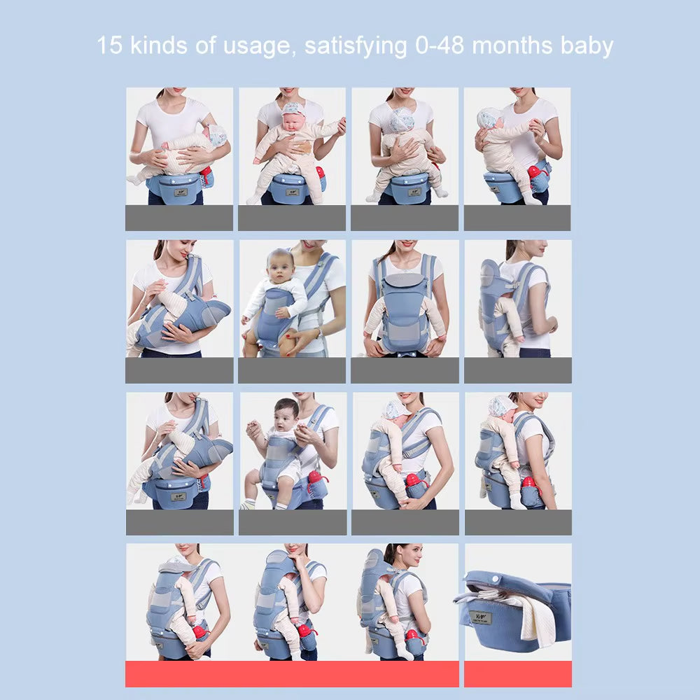 Baby Carrier Waist Stool with Storage Bag Kangaroo Shoulder Swaddle Sling Infant Kid Wrap Ergonomic Backpack Hipseat