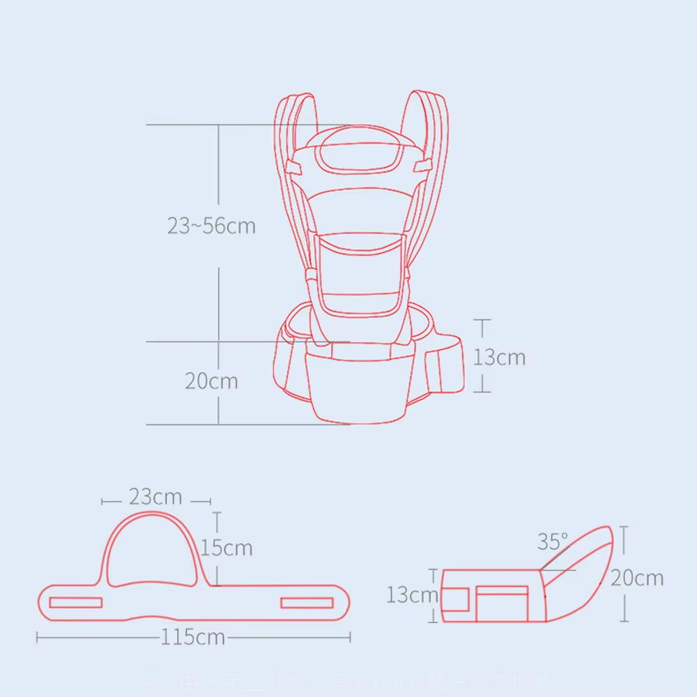 Baby Carrier Waist Stool with Storage Bag Kangaroo Shoulder Swaddle Sling Infant Kid Wrap Ergonomic Backpack Hipseat