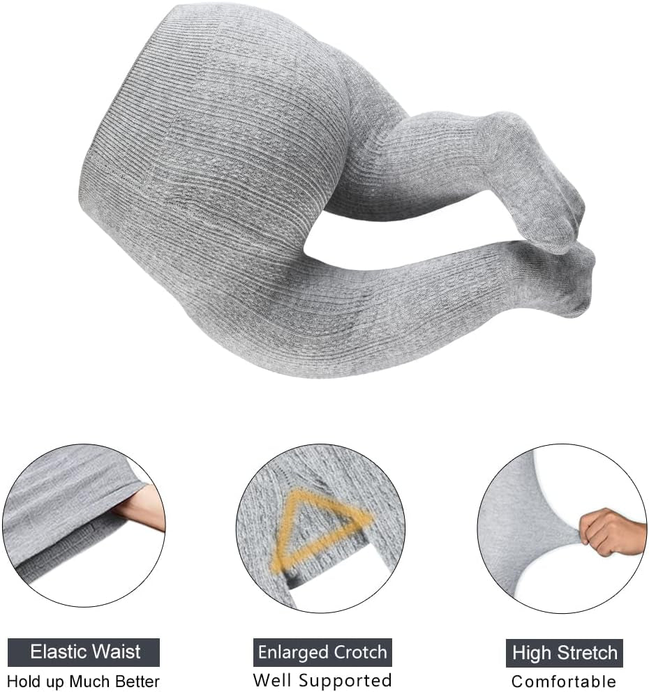 Baby Girls Cable Knitted Tights Infant Full-Footed Seamless Cotton Tights New-Born Girls Seamless Leggings