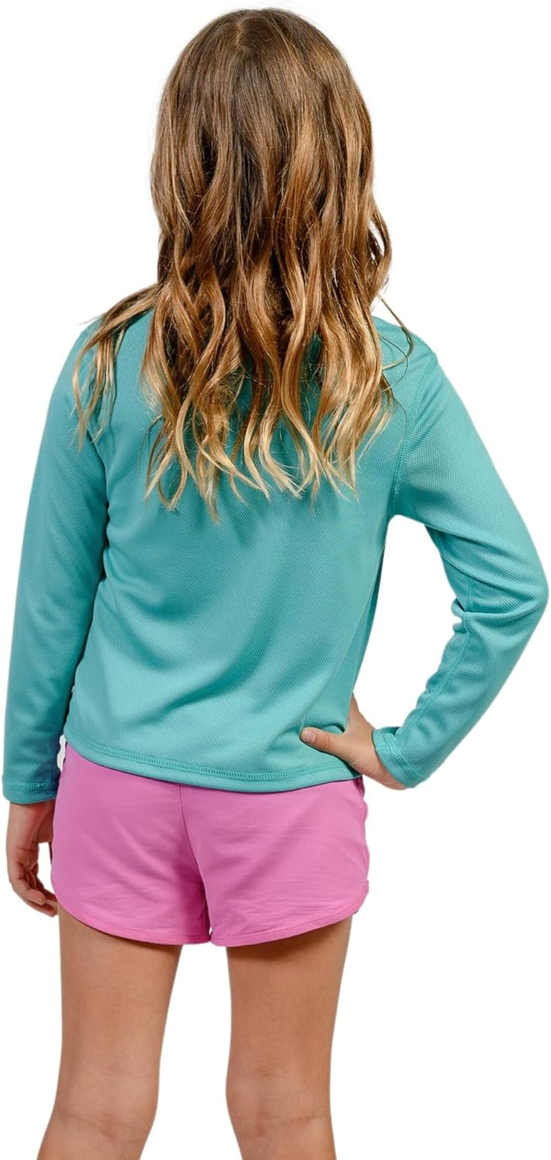 Girls Long Sleeve Rash Guard Swim Shirt Outdoor Sports Shirt Lightweight Athletic Tee Protective