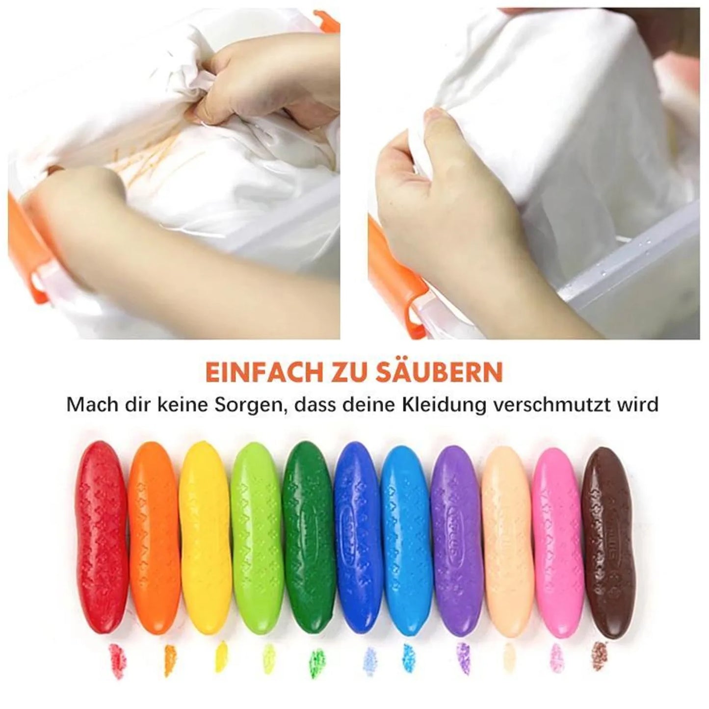 Colorful Peanut Crayons Washable Drawing Set Kids Wax Pencils Oil Pastels Children'S Paintbrush Gift Box Graffiti Doodle Toys
