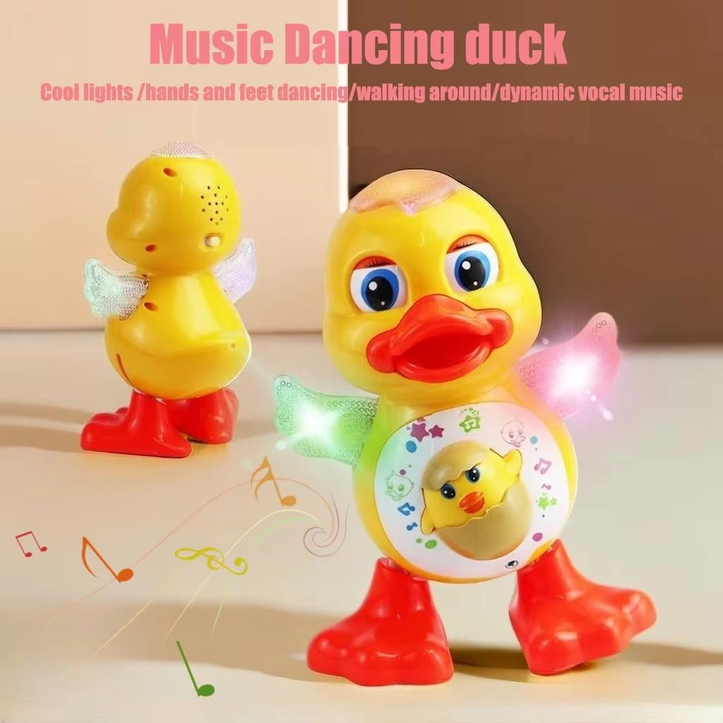 Electronic Toys Dancing Duck Funny Blink Eyes Flashing Light Shake the Body Cute Musical Cartoon Animal Educational Toy Kid Gift