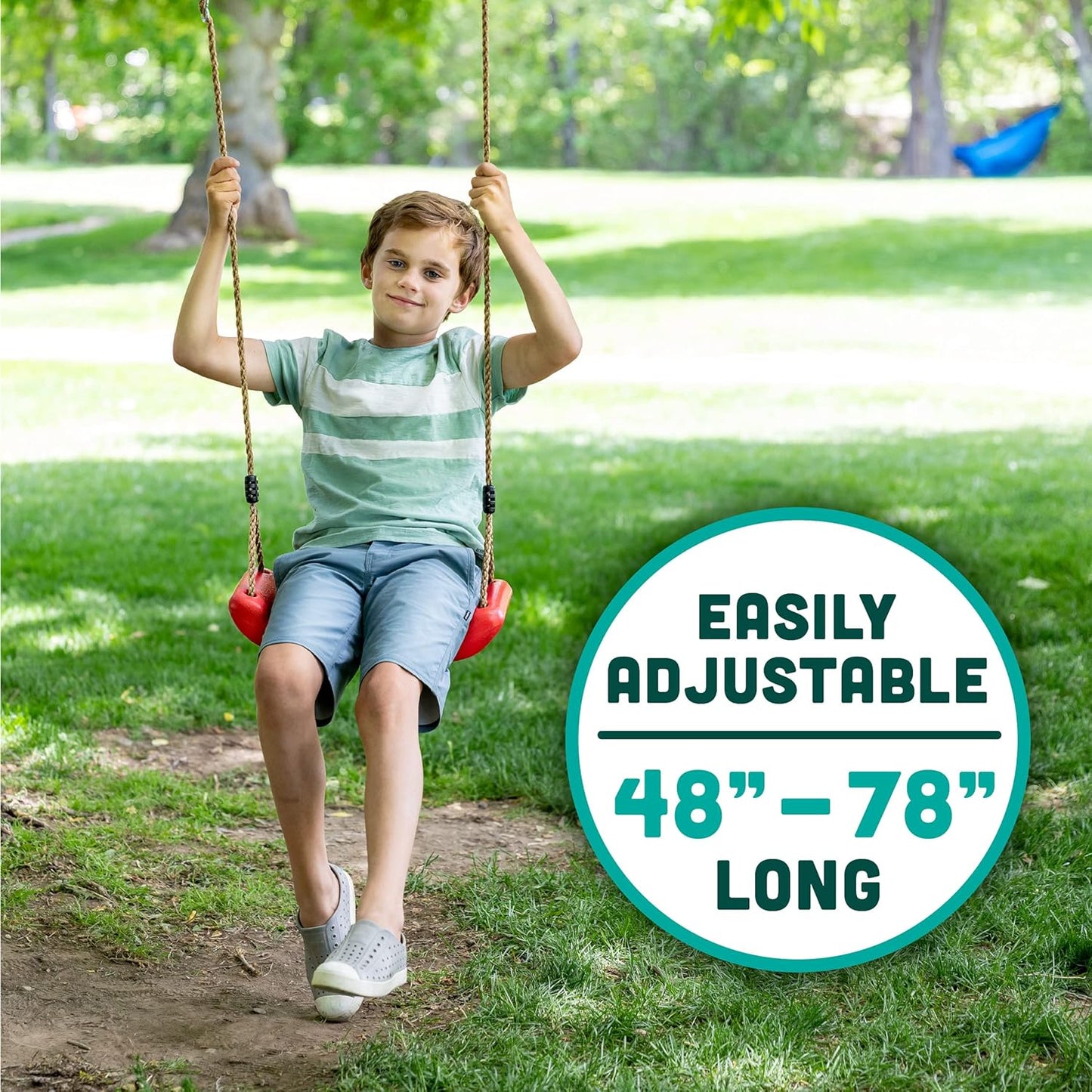 Plastic Swing Seat with Rope - Red