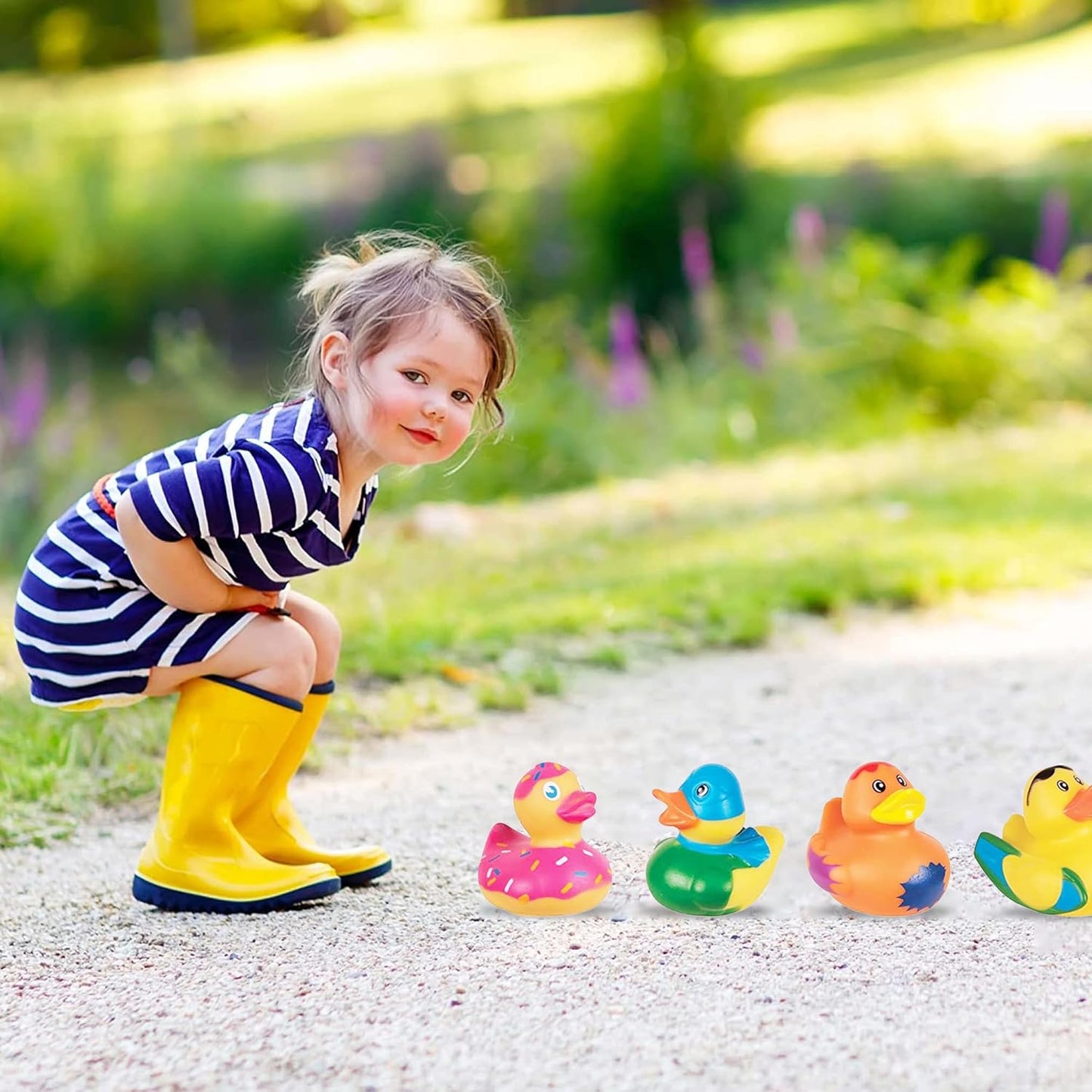 50-Pack Assorted Rubber Ducks Baby Bath Toys I Baby Shower Mini Rubber Ducks in Bulk I Baby Pool Jeep Ducks for Toddler Party Favors I Kids Infant Bathtub Toys Rubber Duckies I Baby Pool Birthday Gift
