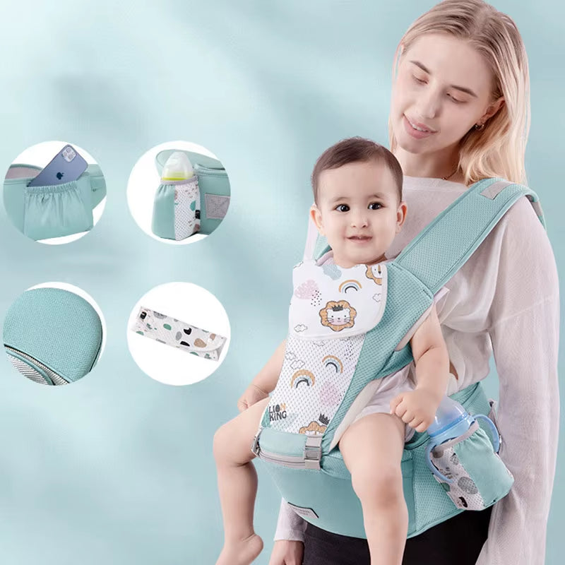 Baby Carrier Waist Stool with Storage Bag Kangaroo Shoulder Swaddle Sling Infant Kid Wrap Ergonomic Backpack Hipseat