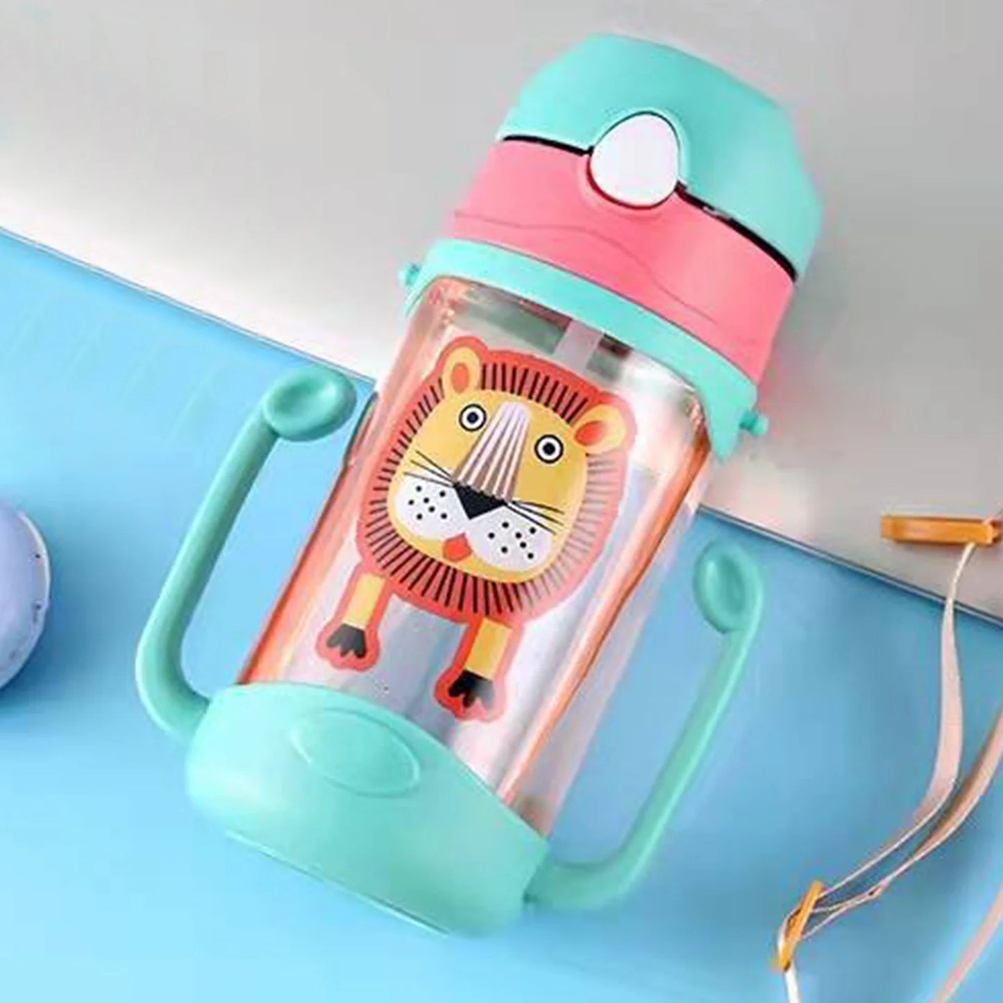 1Pc Bottle, Baby Water Bottle Green, 400Ml Cup Water Bottle for Baby Leak Proof Cup with Handle Sippy Cup for Toddlers Cartoon Portable Baby Leak Proof Straw Sippy Cup Clearance Sale