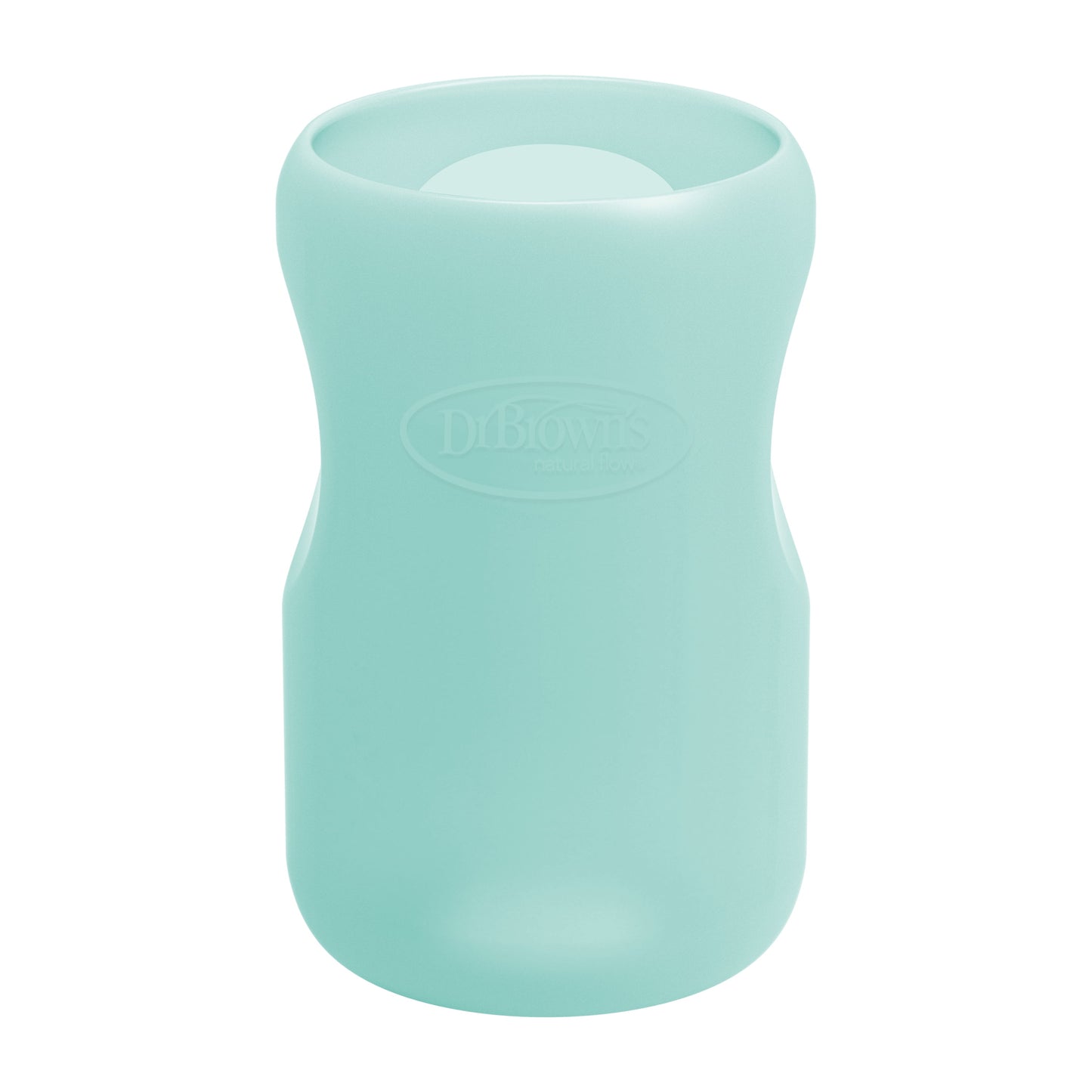 Natural Flow Options+ Glass Baby Bottle Sleeves, 100% Silicone, 9 Oz, Wide-Neck, Mint, 1 Pack
