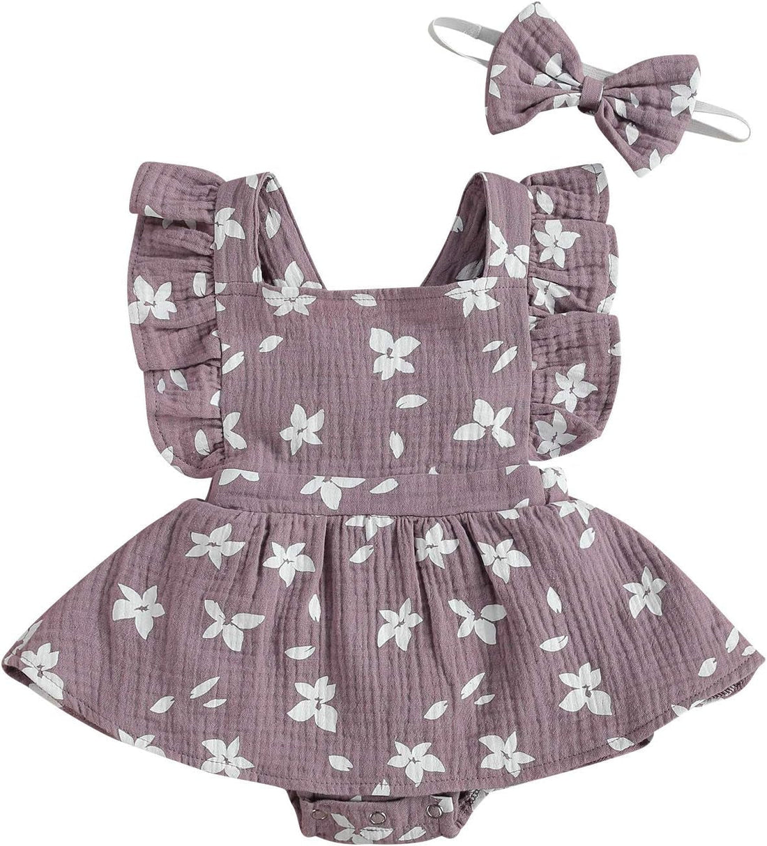 Baby Girl Daisy Romper & Headband – Cute Summer Outfit