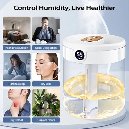 Humidifier for Room,Home Bedroom Baby Ultrasonic Top Fill Cool Mist Small Humidifier,White