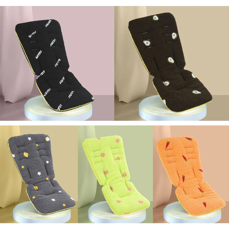 Lamb Wool Baby Stroller Seat Cushion Soft Car Seat Pad Newborn Stroller Buggy Pram Urine Pad Seat Cover Mat Pushchairs Mattress
