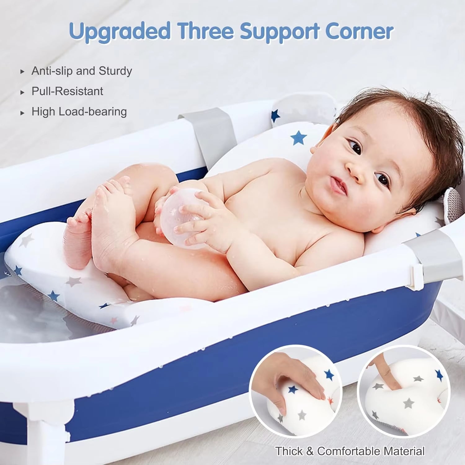Baby Bath Tub Seat Cushion - Baby Sink Bath Cushion - Bathing Seat Support Newborn Bath Pillow Support Mat Safety Seat Pad