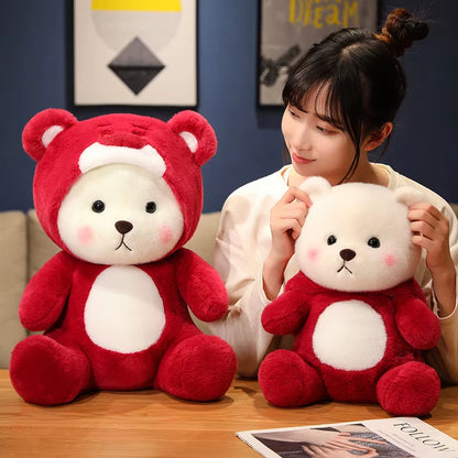 25-65Cm New Cosplay Teddytales Plush Toys Cute Cartoon Strawberry Bear Doll Teddy Bear Stuffed Animal Pillow Kids Birthday Gifts