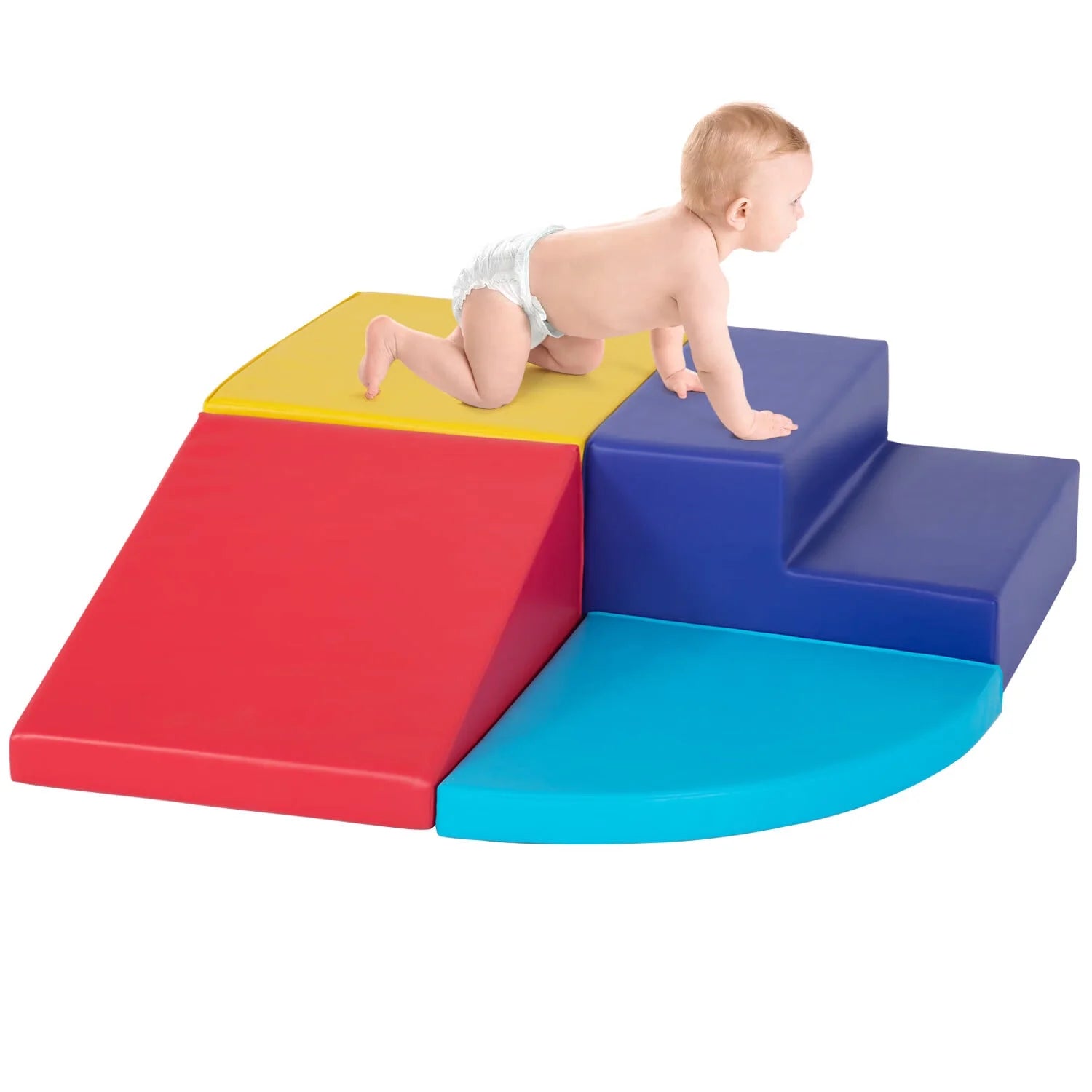 4-Piece Foam Baby Climbing Blocks for Toddlers，Toddler Soft Play Climbing Blocks Foam Playsets for Baby Climb and Crawl Play Set Climbing Toys for Toddlers