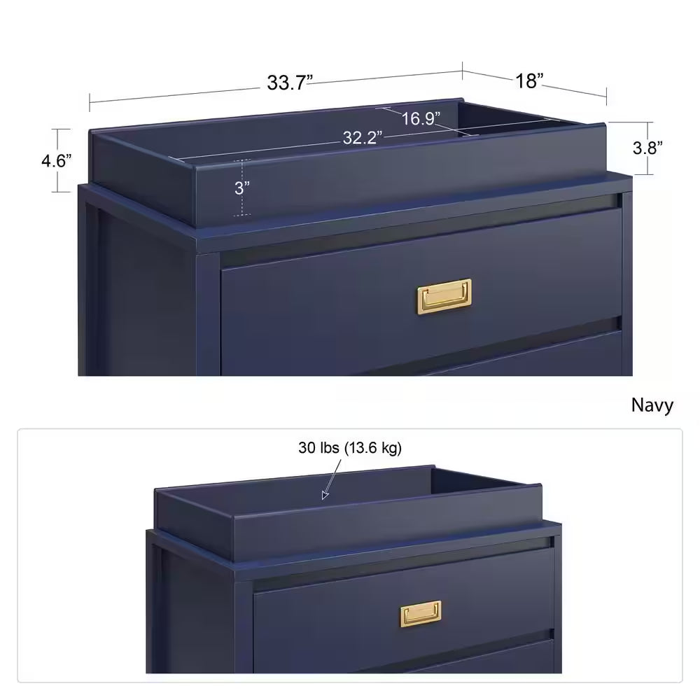 Monarch Hill Haven Navy Changing Table Topper