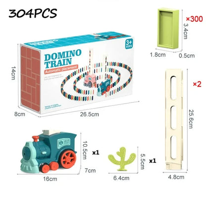 Children'S Toys Domino Train Electric Car Kids Automatic Laying Dominoes Set Brick Blocks Kits Children'S Games for Boys Gift