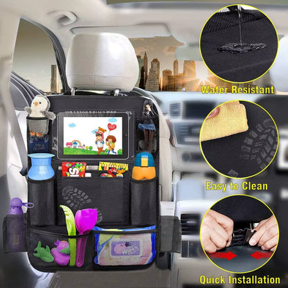 Kids Car Back Seat,Car Seat Storage Bag,Car Organiser,Car Seat Protectors Anti-Kick,Waterproof Kids Toy Storage Pockets