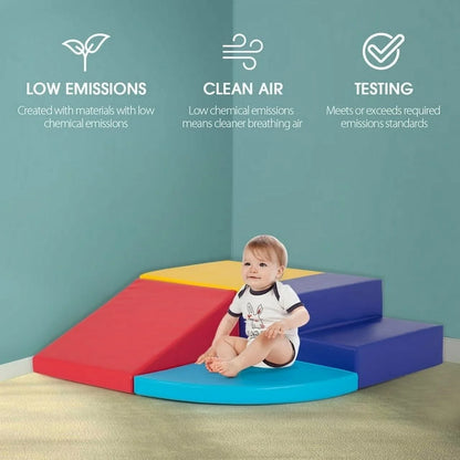 4-Piece Foam Baby Climbing Blocks for Toddlers，Toddler Soft Play Climbing Blocks Foam Playsets for Baby Climb and Crawl Play Set Climbing Toys for Toddlers