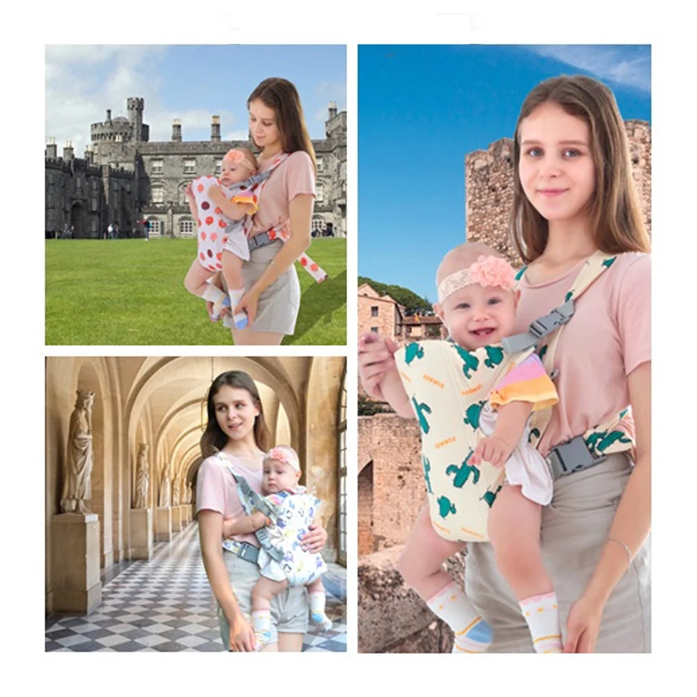 4 in 1 Baby Carrier,Ergonomic Infant Carrier Backpack,Breathable Front Back Carrying Wrap Seat for Newborn Toddlers up to 33 Lbs,Colorful