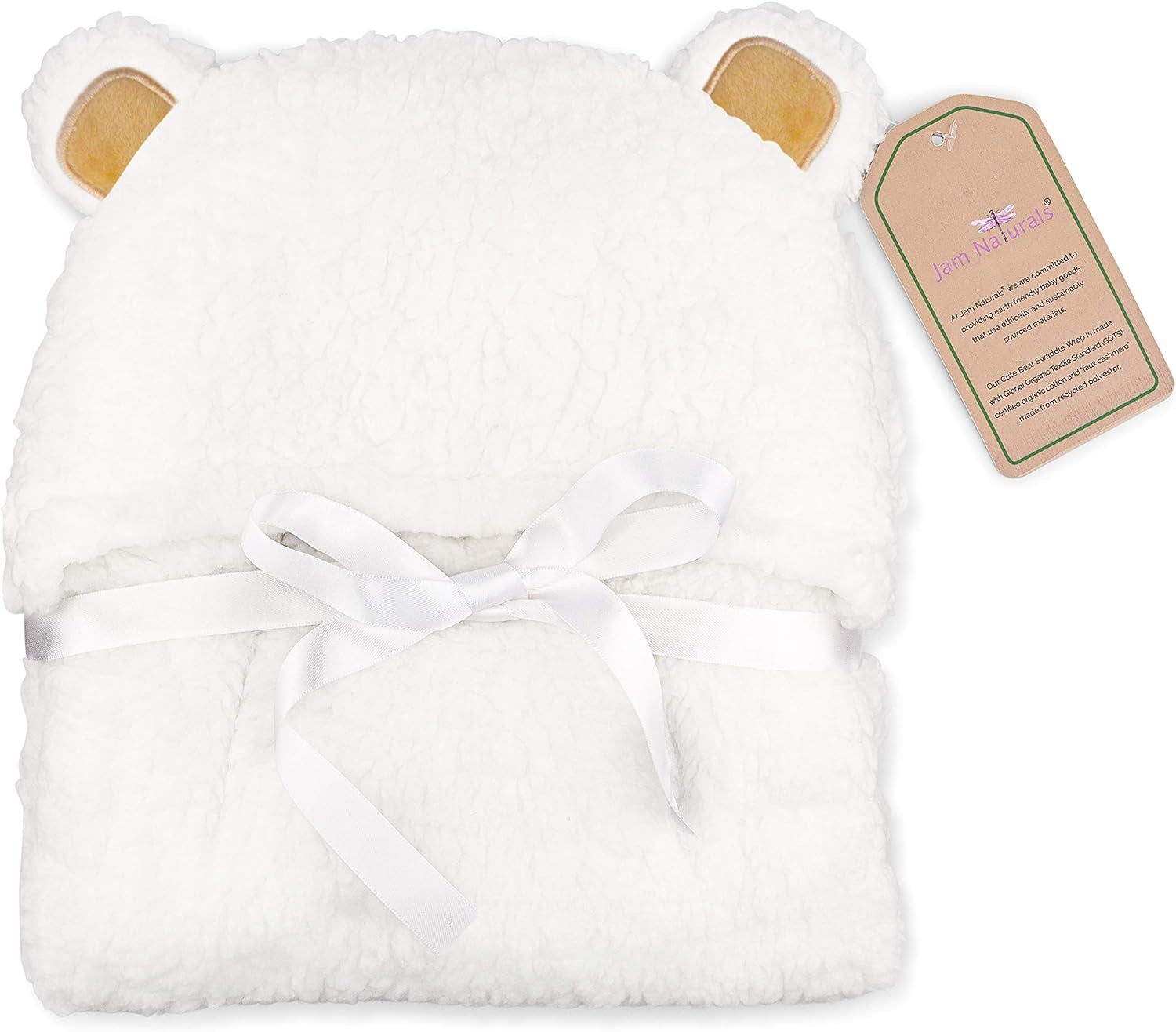 -Cute Bear Organic Newborn Swaddle Wrap-Gender Neutral Soft Baby Blanket, Newborn Baby Registry Gift (Golden Brown, 0-3M)