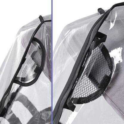 Double Stroller Rain Cover Side by Side Universal, Stroller Accessories Rain Cover for Double Pram Pushchair Outdoor Travel, Waterproof and Windproof Weather Shield for Baby Car Raincover