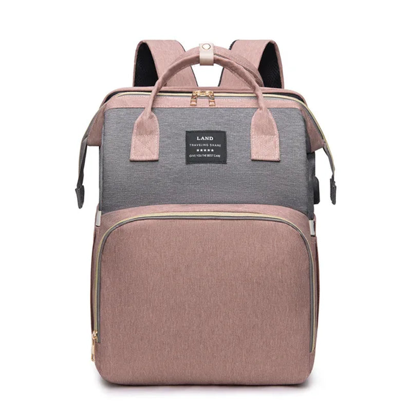 Folding Mommy Bag Lightweight Portable Folding Crib Bed Large-Capacity Baby Backpack Female Mommy Outting Bag Mummy Bag