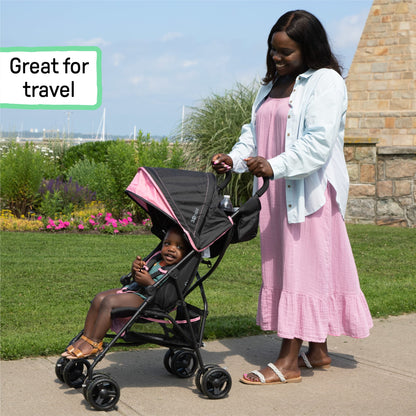 Summer by  3D Mini Lightweight Umbrella Stroller, Compact Fold, Recline, Canopy, up to 45 Pounds, Convenience Stroller for Travel, Pink